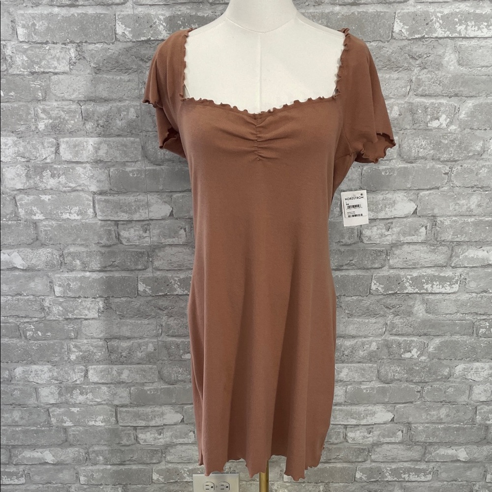 Abound Mocha Organic Cotton Mini Dress